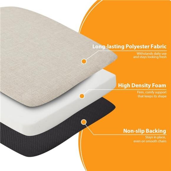 Dining Chair Cushions Set of 4 Thick Seat Pads Kitchen Chair Cushions Non Slip - Picture 6 of 7